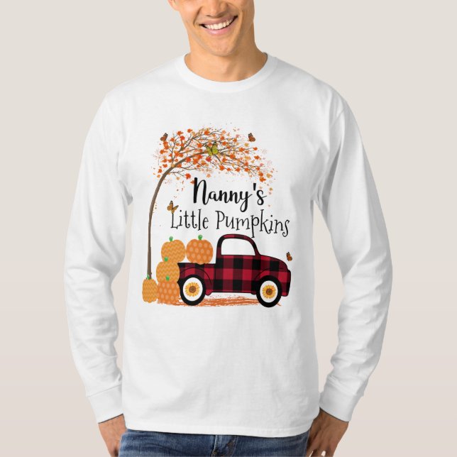 Nanny's Little Pumpkins Red Truck Herbst T-Shirt (Vorderseite)