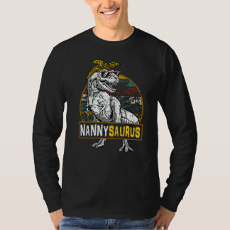 Nannysaurus Leopard Rex Dinosaur Nanny Saurus Moth T-Shirt