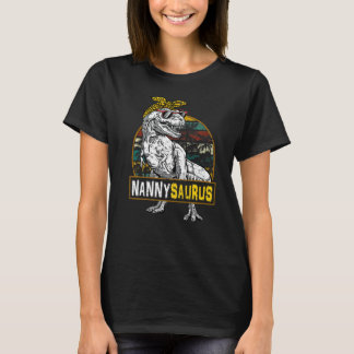 Nannysaurus Leopard Rex Dinosaur Nanny Saurus Moth T-Shirt
