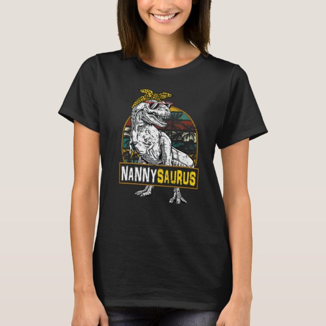 Nannysaurus Leopard Rex Dinosaur Nanny Saurus Moth T-Shirt (Vorderseite)