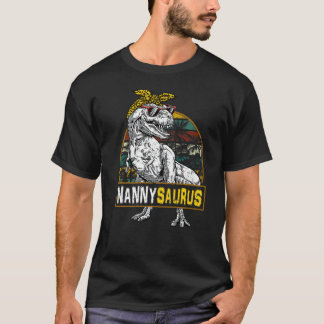 Nannysaurus Leopard Rex Dinosaur Nanny Saurus Moth T-Shirt