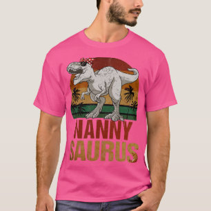 Nannysaurus T Rex Dinosaur Nanny Saurus Vintag T-Shirt
