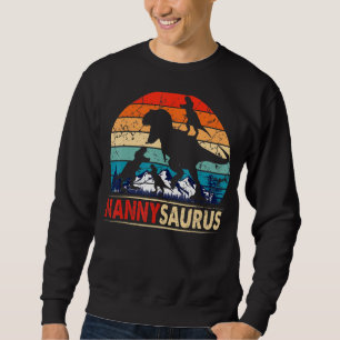 Nannysaurus T Rex Nanny Dinosaurier 3 Kinder Funny Sweatshirt