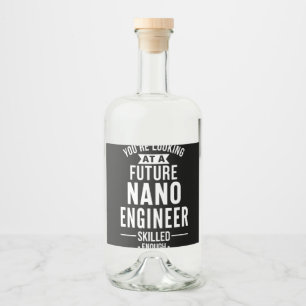 NANO-Geschenk für Ingenieure Alkoholflaschenetikett