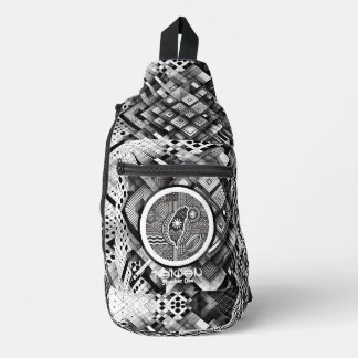 Nanometer Kariert Geometrie Land Taiwan Monogramm Crossbody Bag