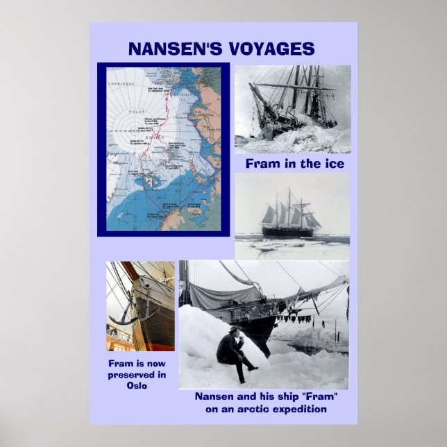 Nansen's Voyages, Fram Poster (Vorne)