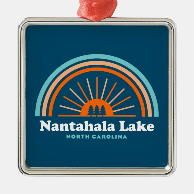 Nantahala Lake North Carolina Rainbow Ornament Aus Metall (Vorne)