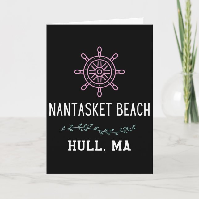 Nantasket Beach Trendy Hull Machusetts Vacation Tr Karte (Vorderseite)