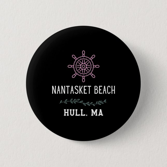 Nantasket Strand Trendiger Hull Machusetts Urlaub  Button (Vorderseite)