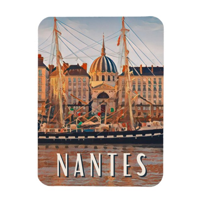 Nantes Foto Vintage Magnet (Vertikal)