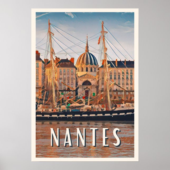 Nantes Foto Vintage Poster (Vorne)
