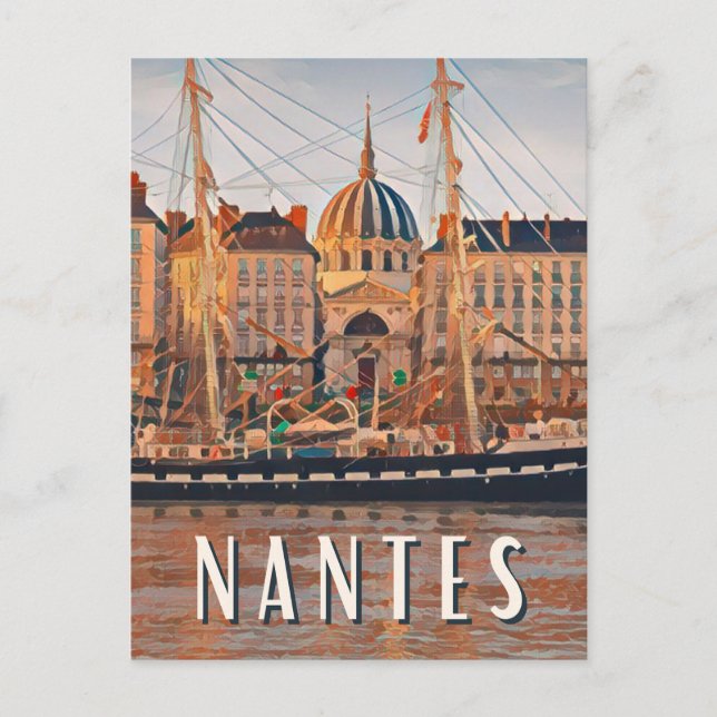Nantes Foto Vintage Postkarte (Vorderseite)