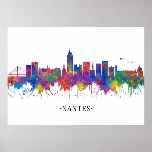 Nantes France Skyline Poster (Vorne)