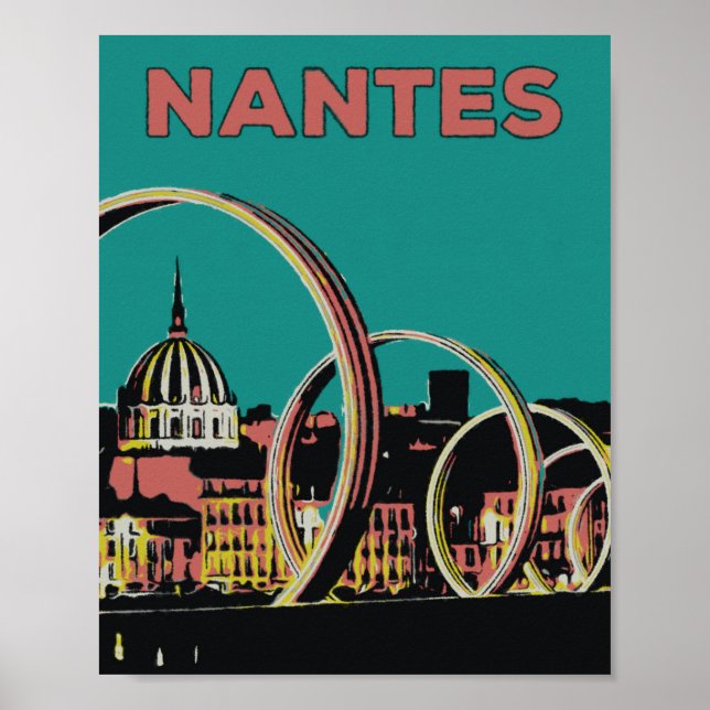 Nantes Frankreich Aussicht auf die Stadt nach Nach Poster (Vorne)