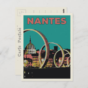 Nantes Frankreich Aussicht auf die Stadt nach Nach Postkarte