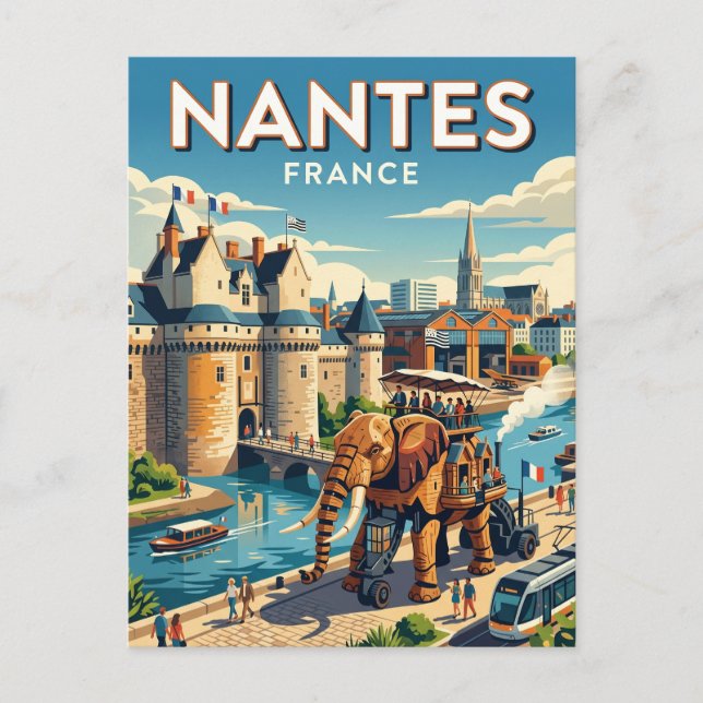 Nantes Frankreich Postkarte (Vorderseite)