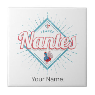 Nantes Pays de la Loire France Rooster Vintag Fliese