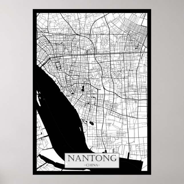 Nantong China Karte Poster (Vorne)
