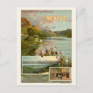 Nantua Frankreich Vintage Eisenbahnplakat 1904 Postkarte