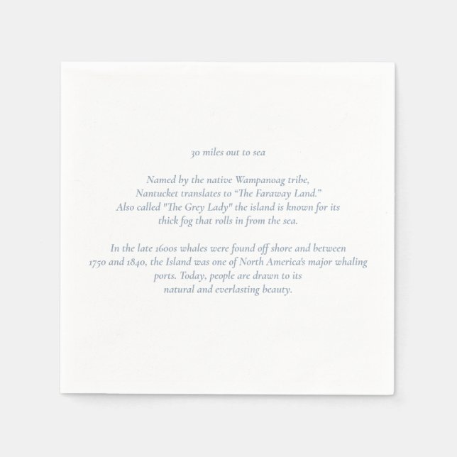 Nantucket 50 Meilen Bis zum Sea Cocktail Napkins Serviette (Vorderseite)