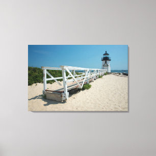 Nantucket. Alter hölzerner Leuchtturm Leinwanddruck