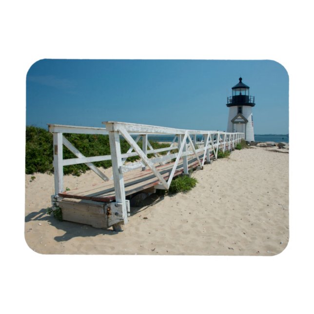 Nantucket. Altes Leuchtturm aus Holz Magnet (Horizontal)