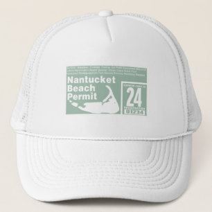 Nantucket Beach Permit 2024 Green Truckerkappe