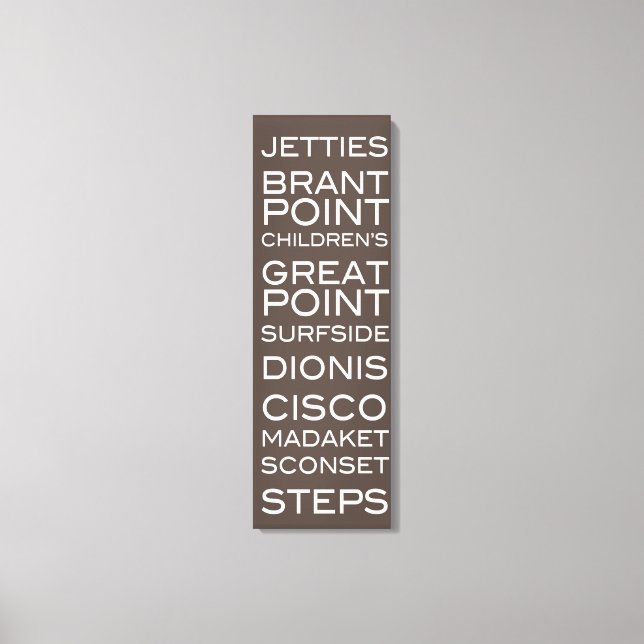 Nantucket Beach Slate Brown & White Wall Dekoratio Leinwanddruck (Vorderseite)