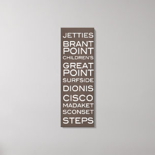 Nantucket Beachs Slate Brown & White Wall Decke Leinwanddruck