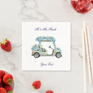 Nantucket Blaue Florale Golf Cart Hochzeitsserviet Serviette