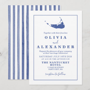 Nantucket Blue Hochzeit Einladung