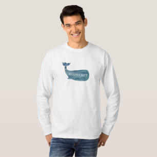 Nantucket Blue Whale Beach Long Sleeve T-Shirt