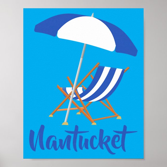 Nantucket Cape Cod Beach Nautical Coastal ed Poster (Vorne)