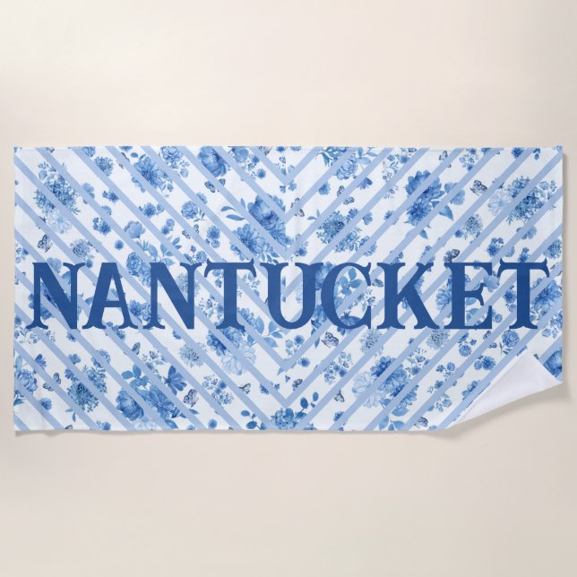 Nantucket Floral Beach Handtuch (Vorderseite)