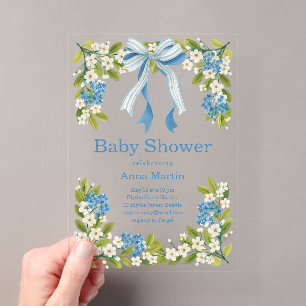 Nantucket Florals Babyparty Acryleinladungen