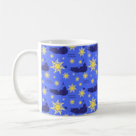 Nantucket Good Vibes in Blue Coffee Tasse (und and