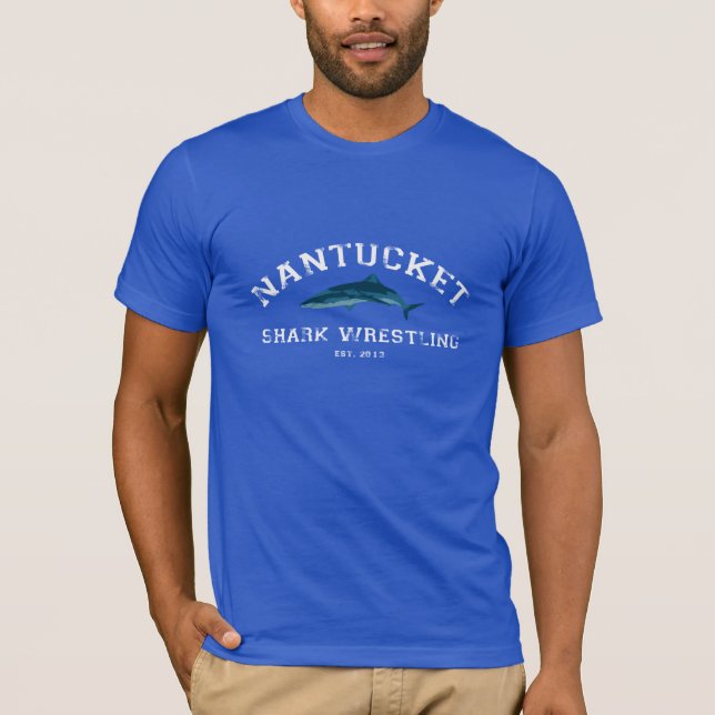 Nantucket Haifisch-Wrestling-T-Shirt T-Shirt (Vorderseite)