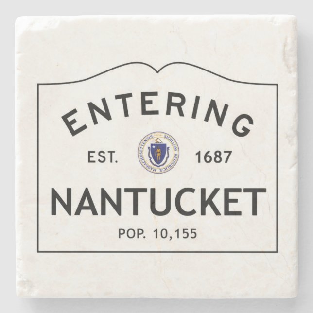 Nantucket hereinkommender Zeichen-Untersetzer Steinuntersetzer (Vorderseite)