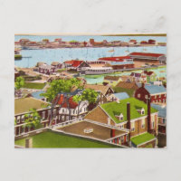 Nantucket IHarbor MA Vintage Postkarte