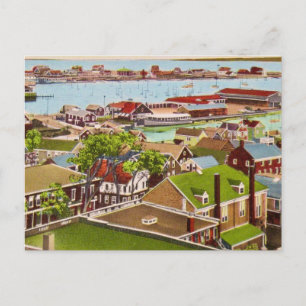 Nantucket IHarbor MA Vintage Postkarte