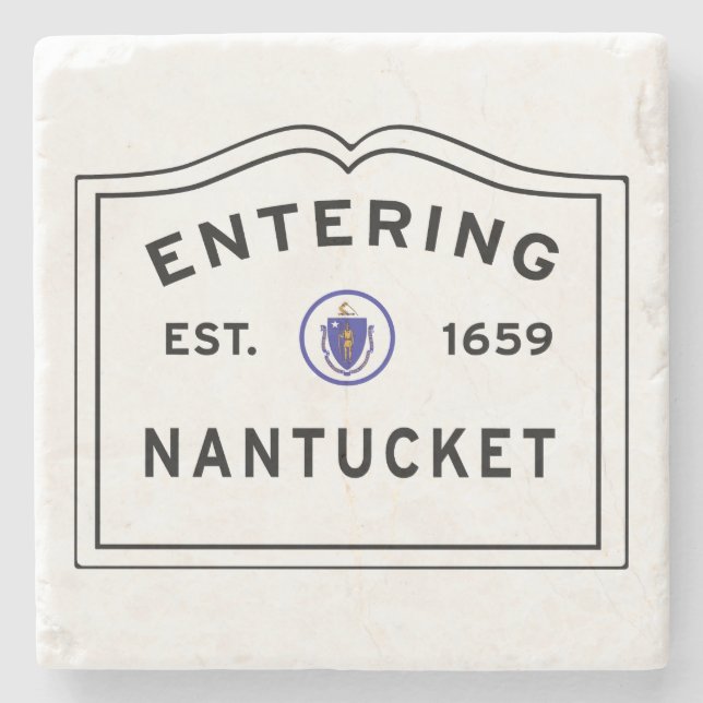 Nantucket-Insel Massachusetts Steinuntersetzer (Vorderseite)