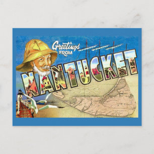 Nantucket Insel Vintage Postkarte