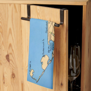 Nantucket Inselkarte Geschirrtuch