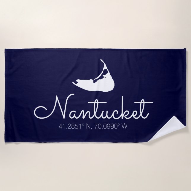 Nantucket Island Beach Handtuchskript Strandtuch (Vorderseite)