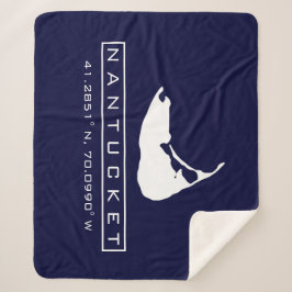 Nantucket Island Karte Logo Fuzzy Sherpa Blanke Sherpadecke