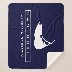 Nantucket Island Karte Logo Fuzzy Sherpa Blanke Sherpadecke