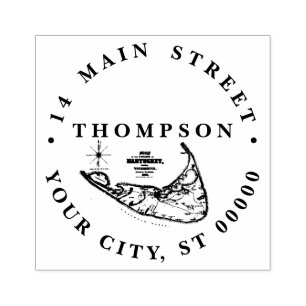 Nantucket Island MA Vintage Karte Gummistempel