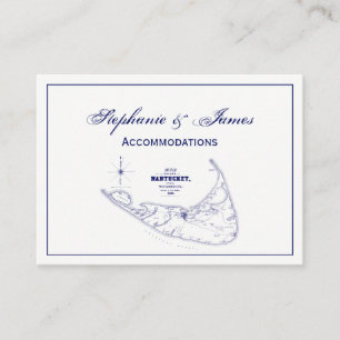 Nantucket Island MA Vintage Karte Navy Blau