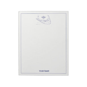 Nantucket Island MA Vintage Karte Navy Blau Notizblock