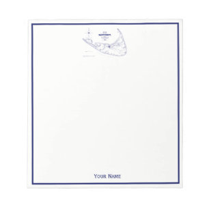 Nantucket Island MA Vintage Karte Navy Blau Notizblock
